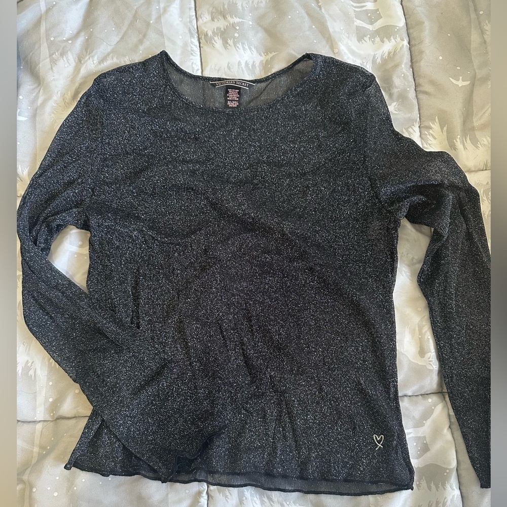 Black sheer Long Sleeve Top